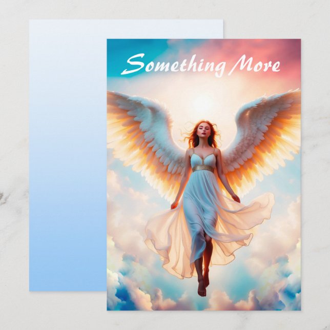 Angel wings heaven divine gold beautiful fly       thank you card (Front/Back)