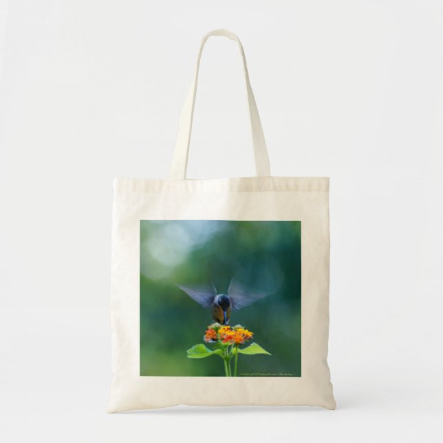 Angel Wings Hummingbird Tote Bag (Front)