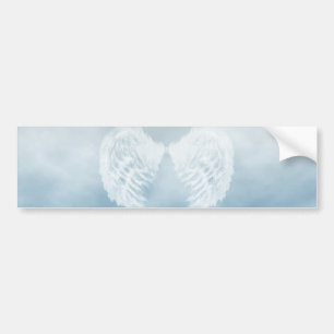 Angel Wings in Cloudy Blue Sky Bumper Sticker