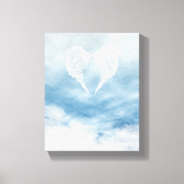 Angel Wings in Cloudy Blue Sky Canvas Print (Front)