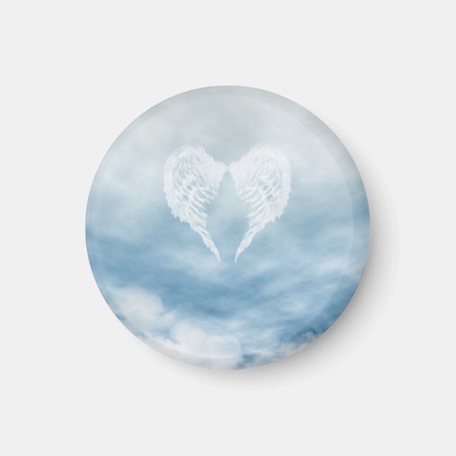 Angel Wings in Cloudy Blue Sky Magnet (Front)