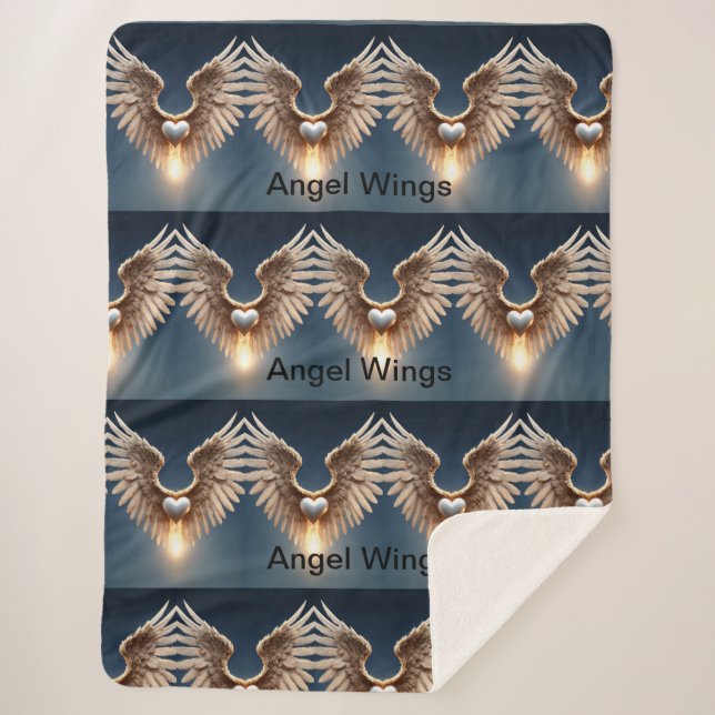 Angel Wings Large Sherpa Blanket (Front)