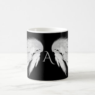 ANGEL WINGS Monogram Black Coffee Mug