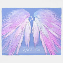 ANGEL WINGS Monogram Dreamy Pink Soft Blue