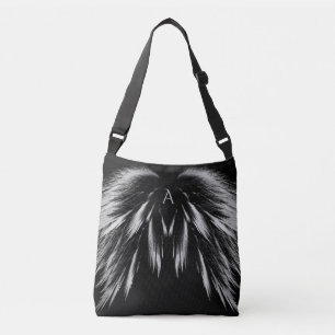ANGEL WINGS Monogram Grey Black Crossbody Bag