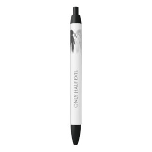 ANGEL WINGS Monogram 'Only Half Evil' Funny Black Ink Pen