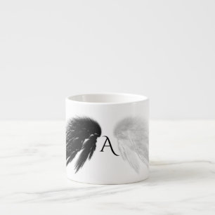 ANGEL WINGS Monogram 'Only Half Evil' Funny Espresso Cup