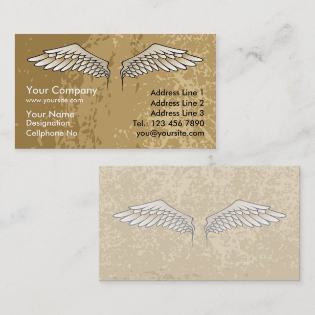Angel Wings Muddy Business Card (Front/Back)