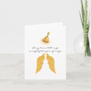 Angel wings note holiday card