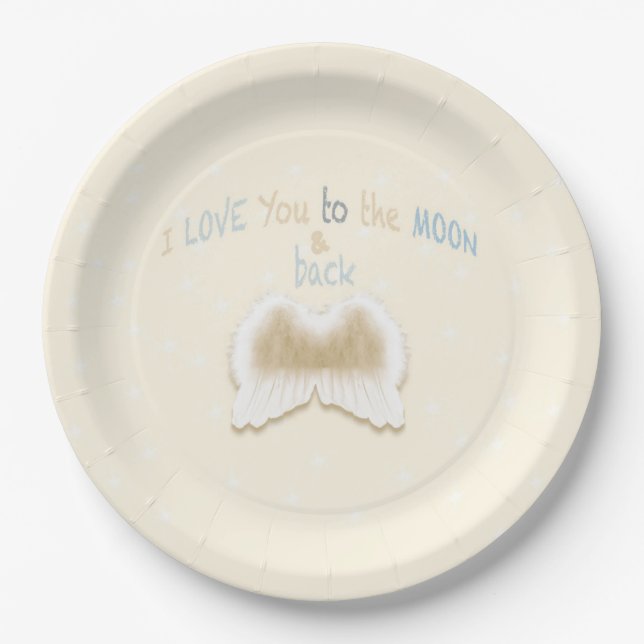 Angel Wings Paper Plates 9" (Front)