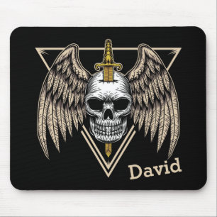 Angel Wings, Skull and Sword Mouse Mat