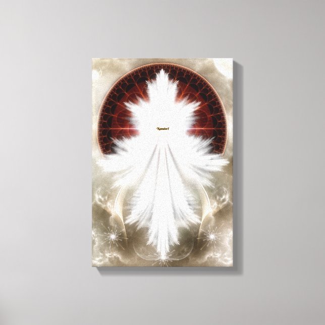 Angel Wings Snowflake Fractal Art Canvas Print (Front)