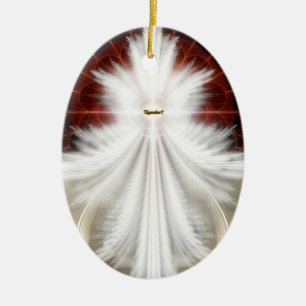 Angel Wings Snowflake Fractal Art Ceramic Tree Decoration