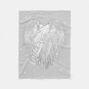 ANGEL WINGS Sparkle Heart Fleece Blanket