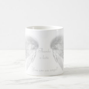 ANGEL WINGS 'Thanks a latte' Coffee Pun Mug