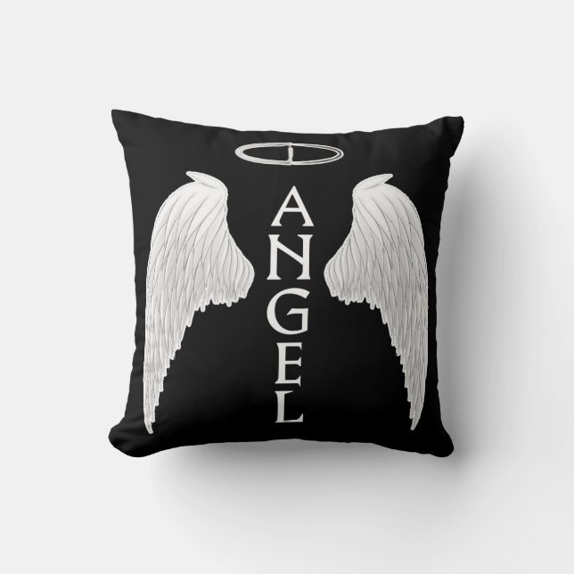 Angel wings throw pillow (Front)