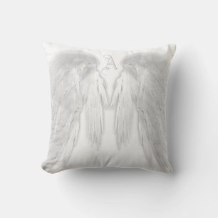 ANGEL WINGS White Custom Monogram Cushion