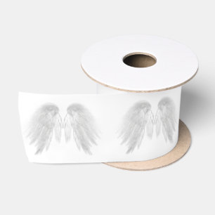 ANGEL WINGS White Customisable Satin Ribbon