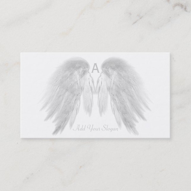 ANGEL WINGS White You Pick Colour Custom Business Card (Front)