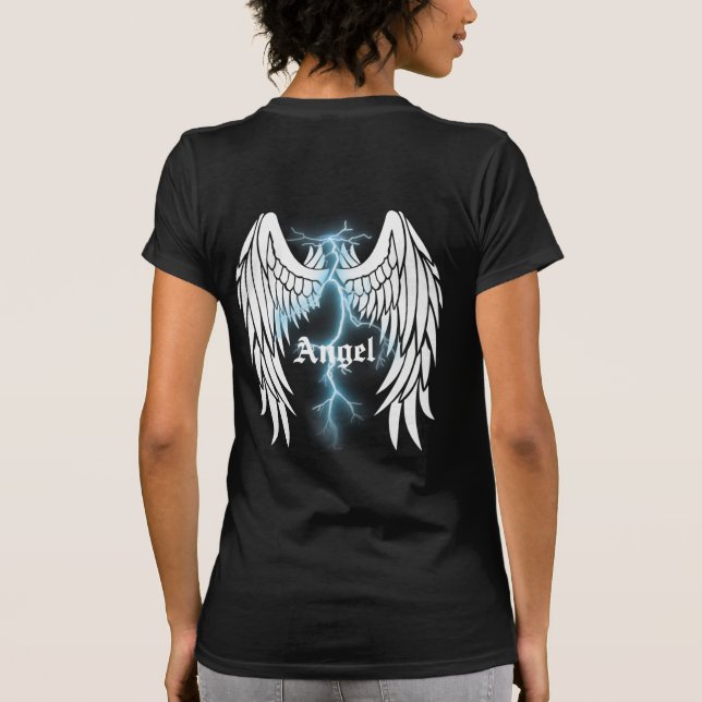 Angel Wings With Lightning Bolt T-Shirt (Back)