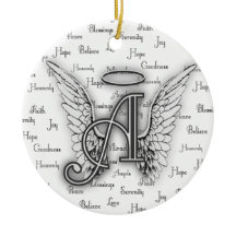 Angel Wings with Positive Words Monogram A