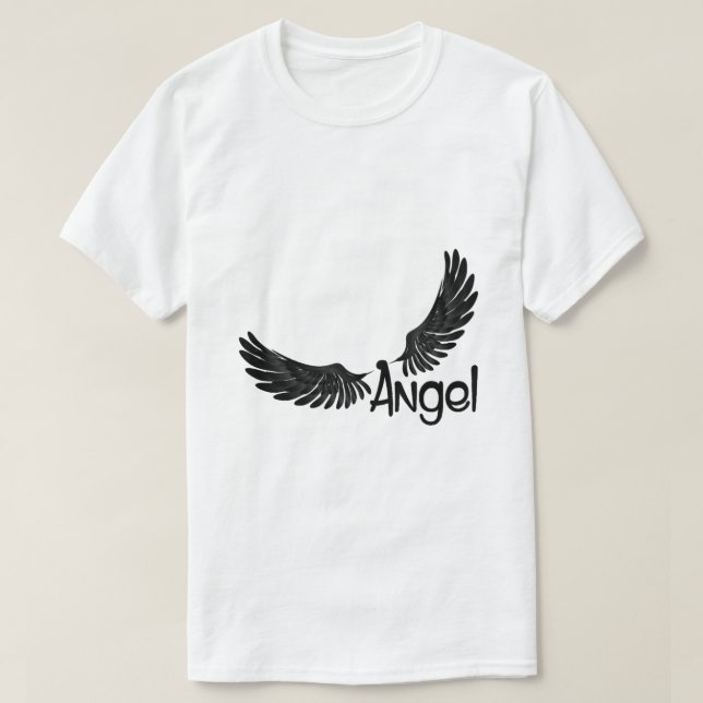 Angel Wings with Text T-Shirt (Design Front)