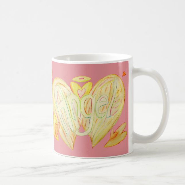 Angel Wings Word Art Custom Coffee Cup (Right)