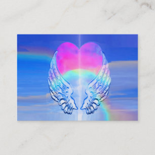 Angel Wings Wrapped Around a Heart Business Card