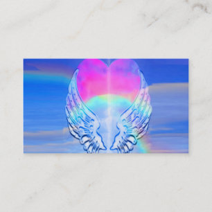 Angel Wings Wrapped Around a Heart Business Card