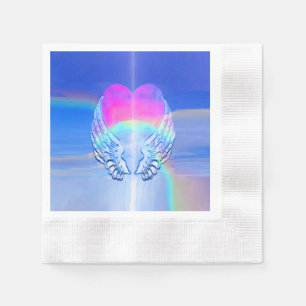 Angel Wings Wrapped Around a Heart Napkin