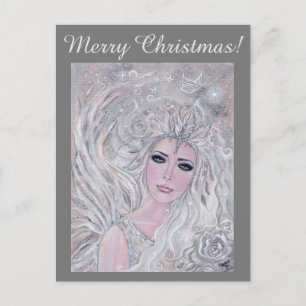 Angel Winter rose by Renee Lavoie Postcard