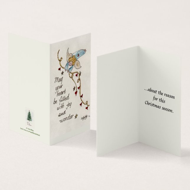 Angel Wishes You Joy & Wonder Watercolor art Holid (Inside and Outside)