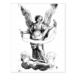 Angel with a Banderole  Rubber Stamp