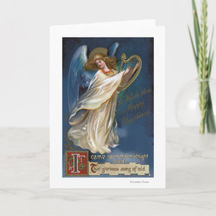 Angel with a Harp Holiday Card
