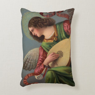 Angel with a Lute Rectangular Pillow