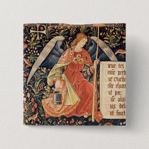 Angel with a sponge attached to a rod 15 cm square badge