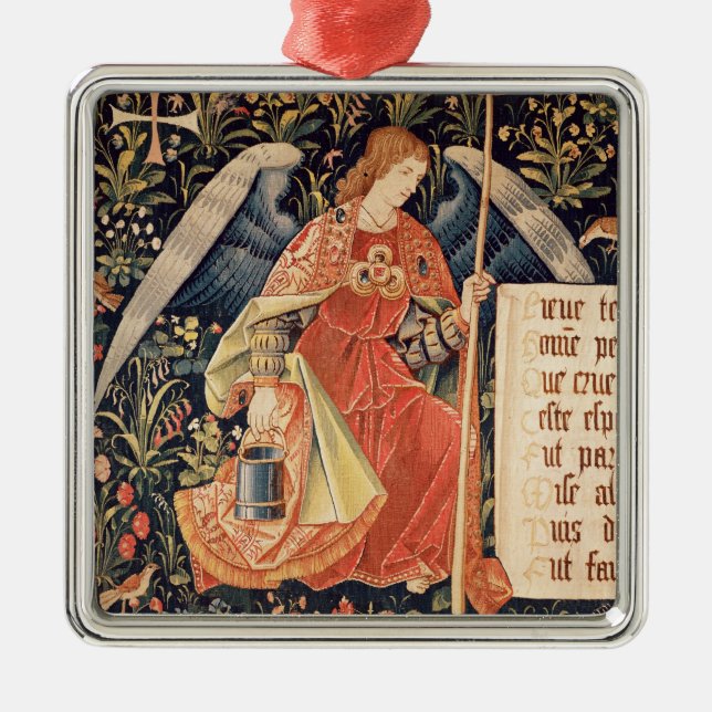 Angel with a sponge attached to a rod metal tree decoration (Front)