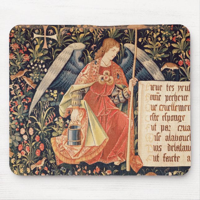 Angel with a sponge attached to a rod mouse mat (Front)