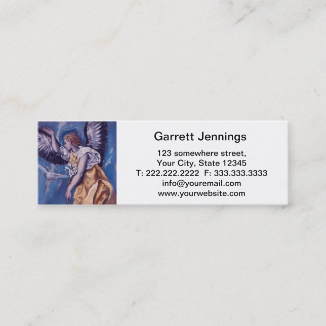 angel with a white dove mini business card (Front)