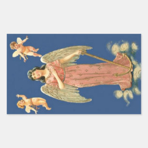 Angel With Anchor Rectangular Sticker