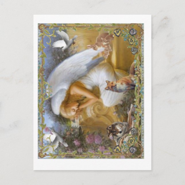 Angel With Animals Postcard (Front)