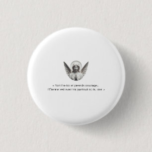 Angel with Biblical verse - "Strengthen yourself a 3 Cm Round Badge