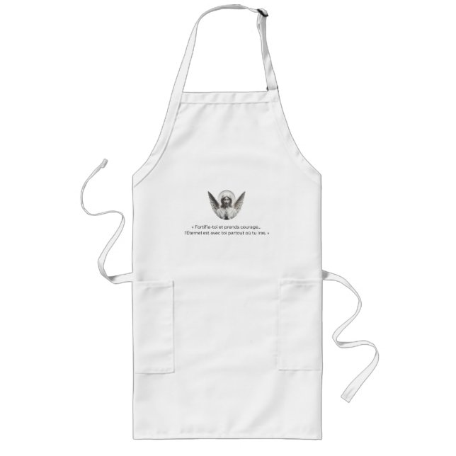 Angel with Biblical verse - "Strengthen yourself a Long Apron (Front)