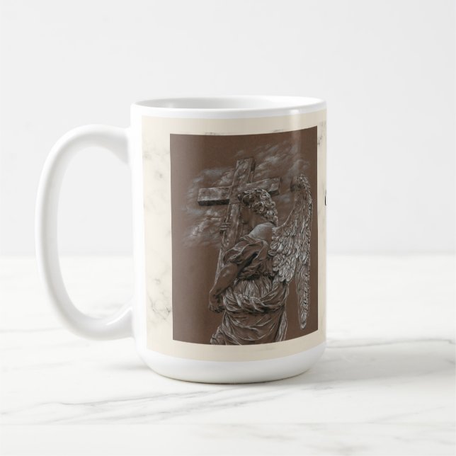 Angel with Cross Coffee Mug (Left)