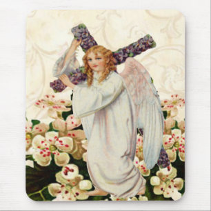 Angel With Cross Mouse Pad