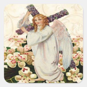 Angel With Cross Stickers