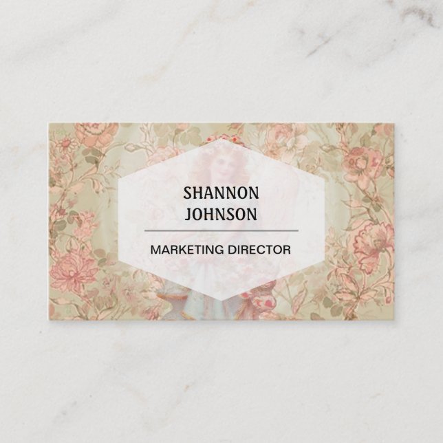 Angel with flowers business card (Front)