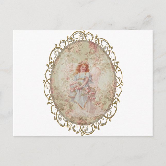 Angel with Flowers Postcard (Front)