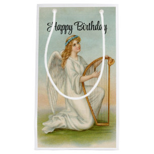 Angel With Harp Birthday Gift Bag