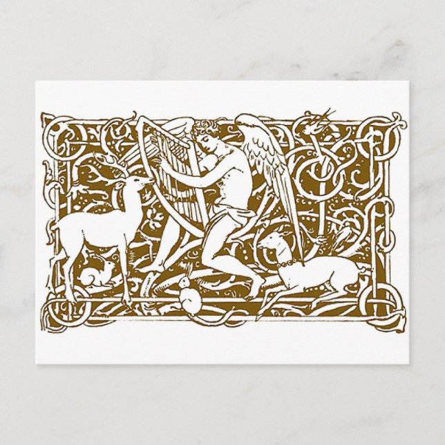 Angel with Harp Postcard (Front)